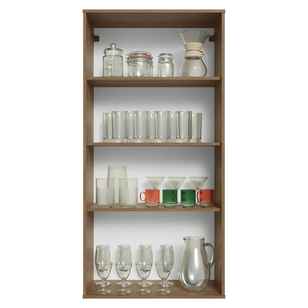 Módulo Cristaleira 70 cm 2 Portas de Vidro Rustic/Cinza Vik Madesa - Image 4