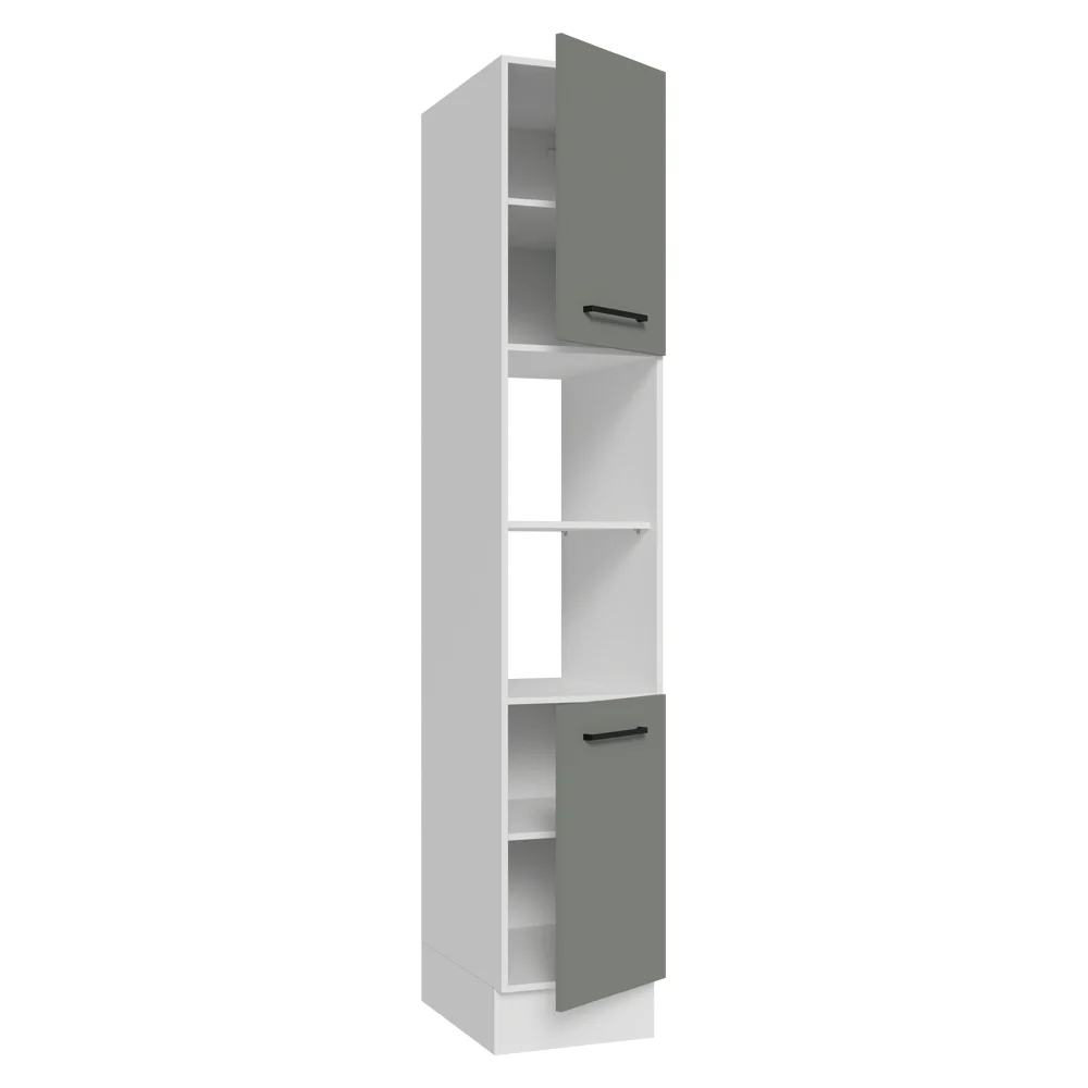 Paneleiro 40 x 60 cm 2 Portas e 2 Nichos Branco/Cinza Agata Madesa - Image 6