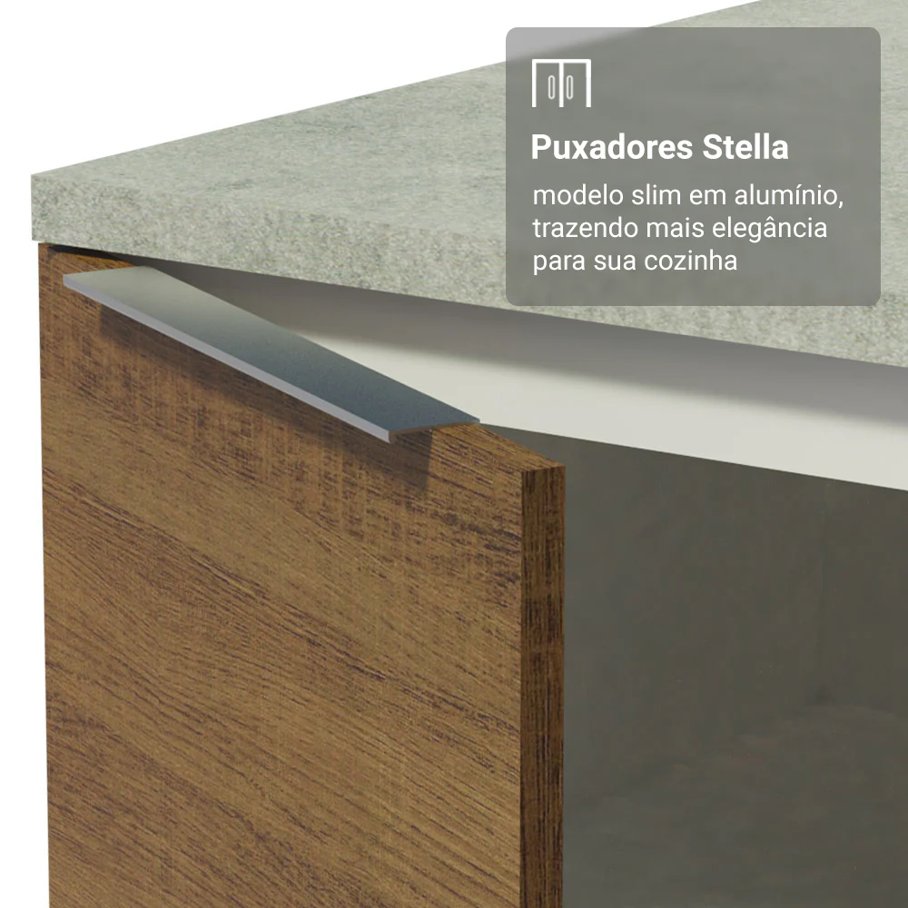 Paneleiro 40 x 60 cm 2 Portas e 2 Nichos Branco/Rustic Stella Madesa - Image 7