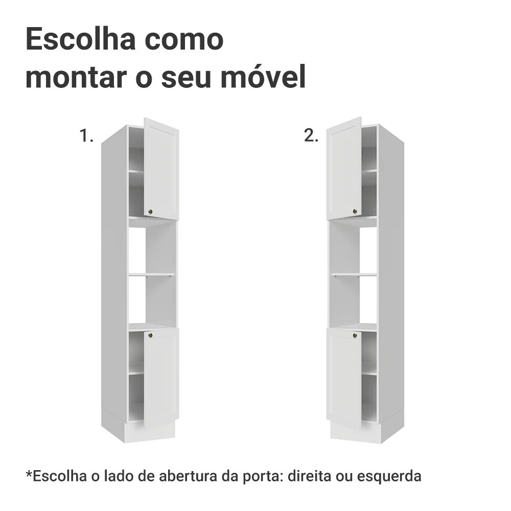 Paneleiro 40 x 60 cm 2 Portas e 2 Nichos Branco Vik Madesa - Image 4