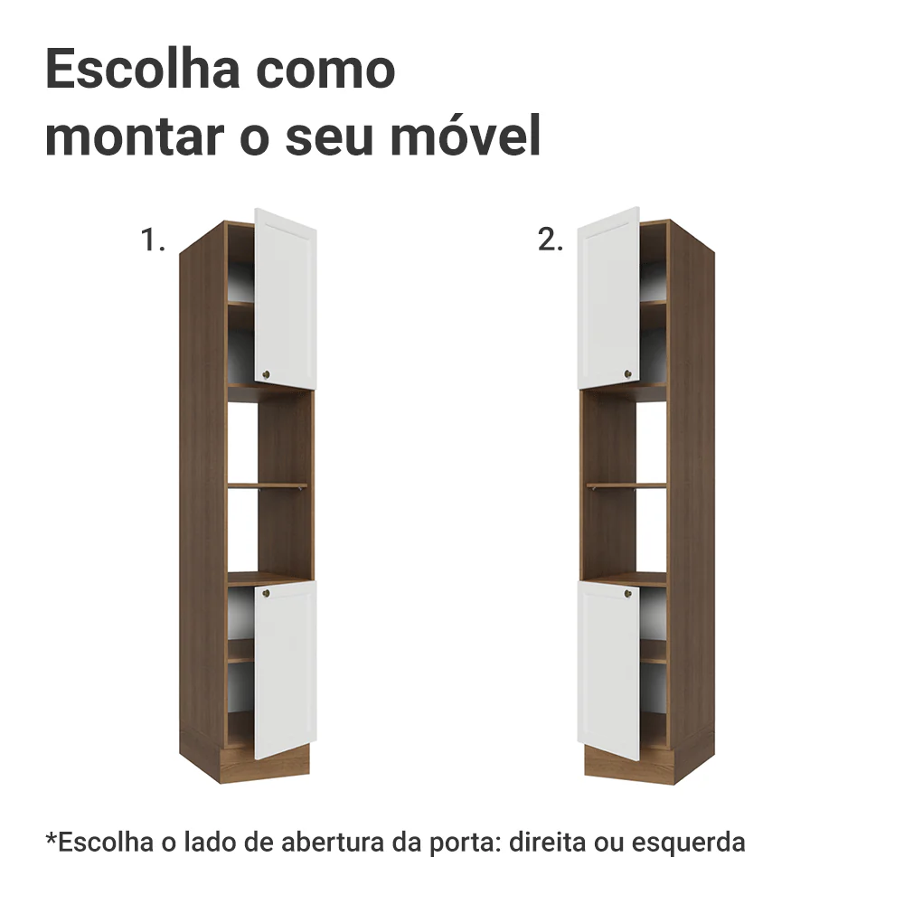 Paneleiro 40 x 60 cm 2 Portas e 2 Nichos Rustic/Branco Vik Madesa - Image 4