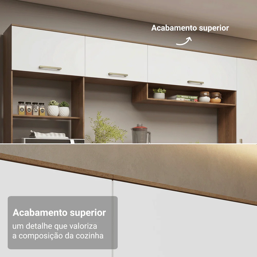 Paneleiro 40 cm 1 Porta Rustic/Branco Lille Madesa - Image 6