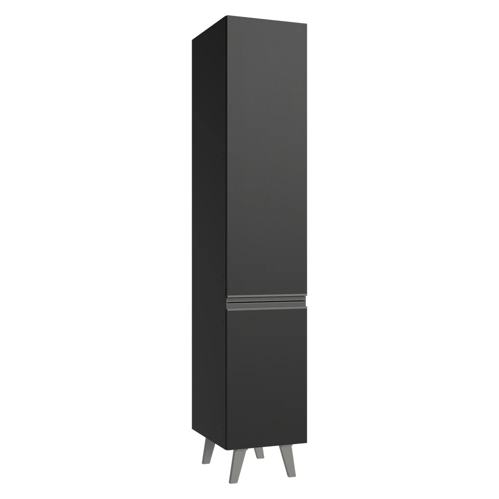 Paneleiro 40 cm 2 Portas Com Pés Preto Nice Madesa