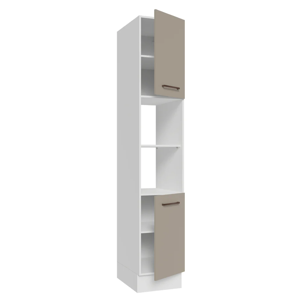 Paneleiro 40 cm 2 Portas e 2 Nichos Branco/Crema Agata Madesa - Image 6