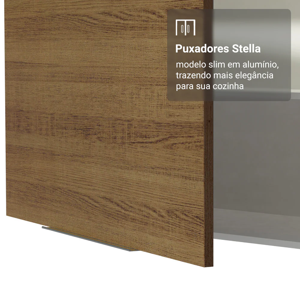 Paneleiro 40 cm 2 Portas e 2 Nichos Branco/Rustic Stella Madesa - Image 7