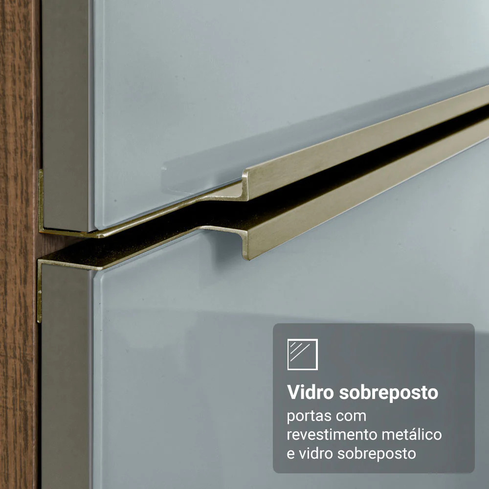 Paneleiro 40 cm 2 Portas e 2 Nichos Rustic/Cinza Lux Madesa - Image 7