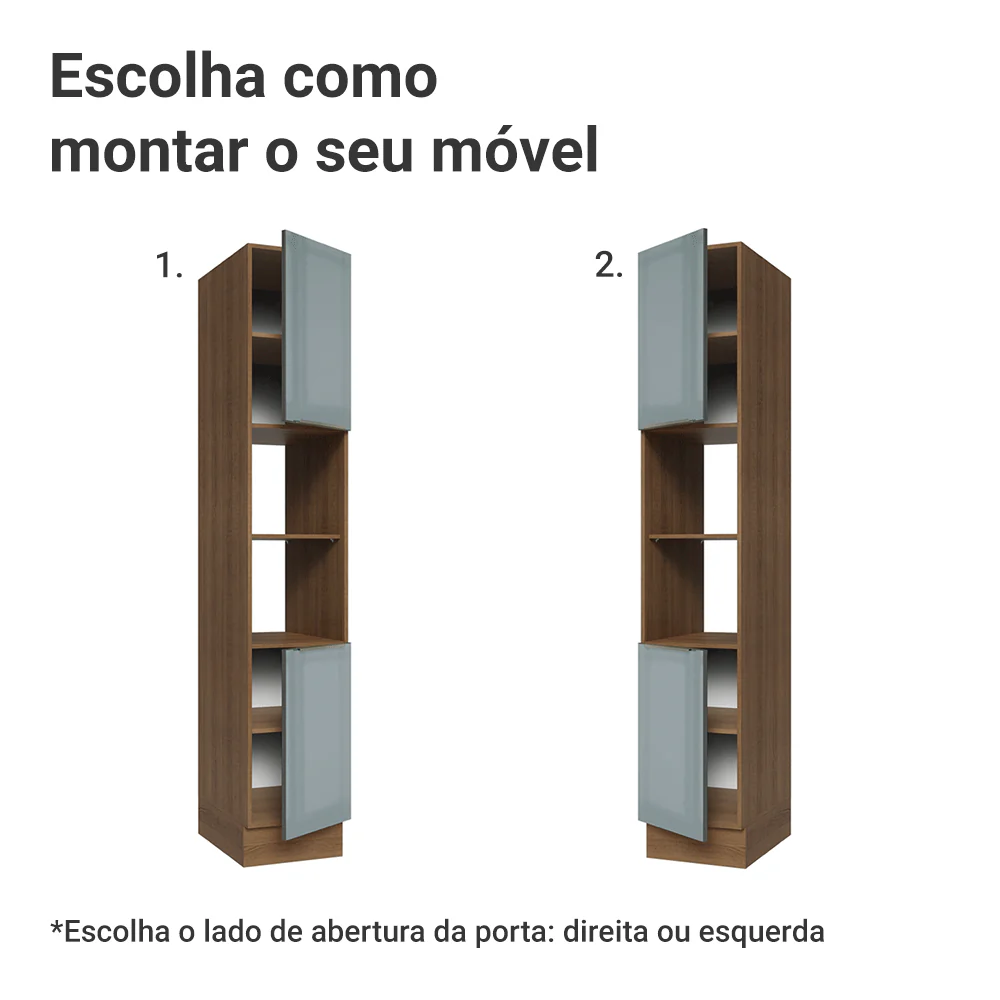 Paneleiro 40 x 60 cm 2 Portas e 2 Nichos Rustic/Cinza Lux Madesa - Image 4