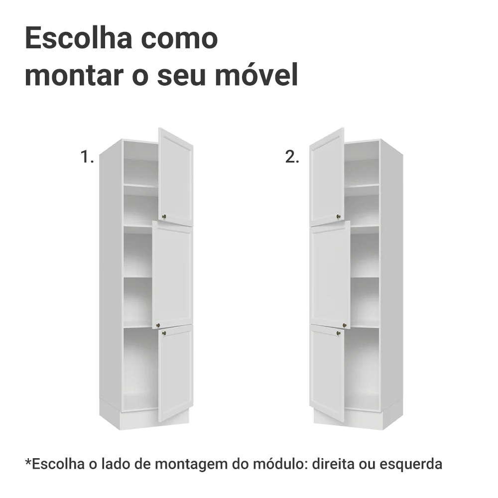 Paneleiro 60 cm 3 Portas Branco Vik Madesa - Image 4