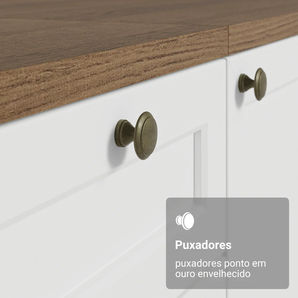 Paneleiro 60 cm 3 Portas Rustic/Branco Vik Madesa - Image 7