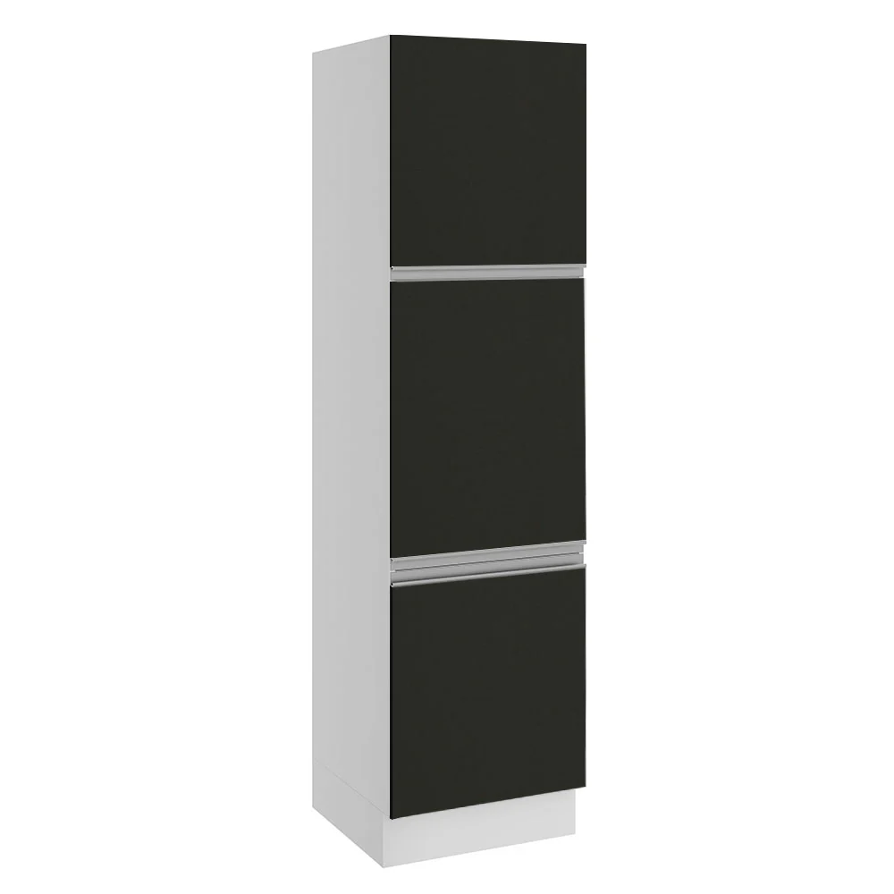 Paneleiro Madesa Glamy 60 x 60 cm 3 Portas Branco/Preto