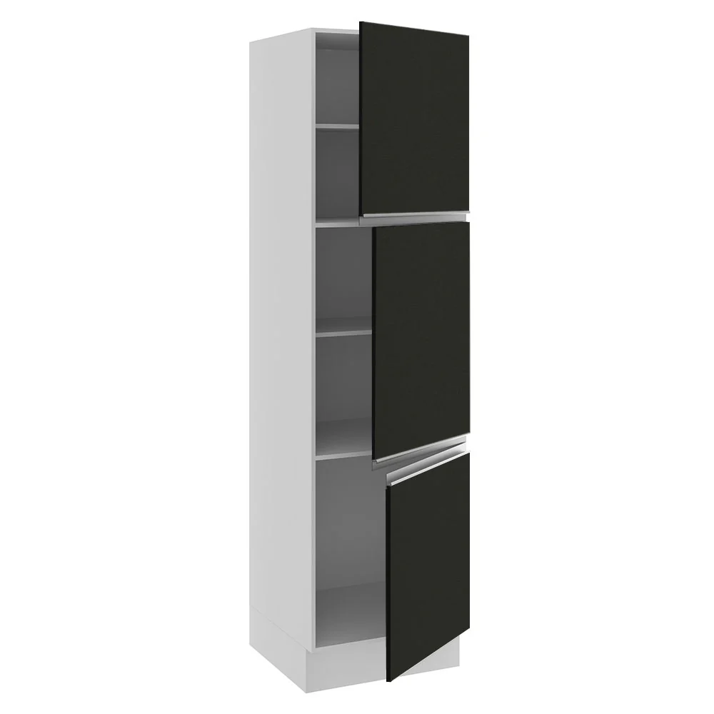 Paneleiro Madesa Glamy 60 x 60 cm 3 Portas Branco/Preto - Image 4