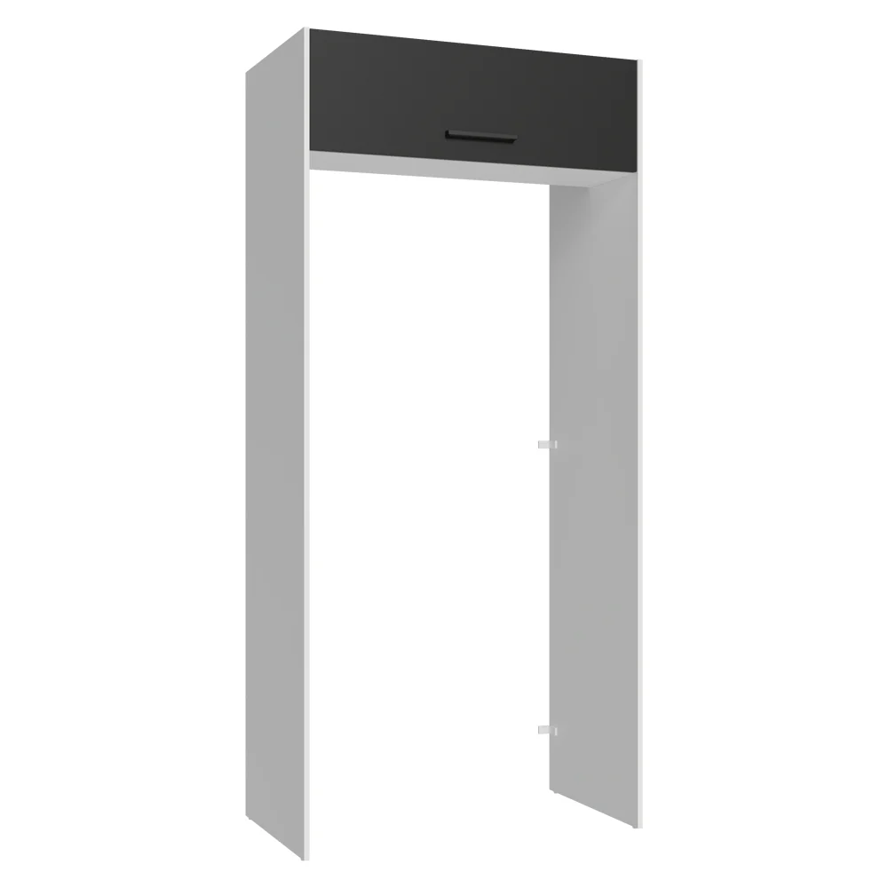 Porta-Geladeira 103 cm 1 Porta Basculante Branco/Preto Agata Madesa
