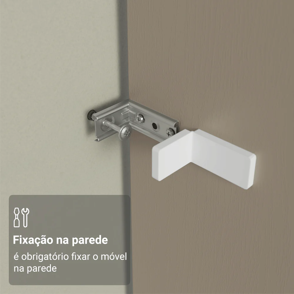 Porta-Geladeira 103 cm 1 Porta Basculante Crema/Branco/Crema Vik Madesa - Image 7