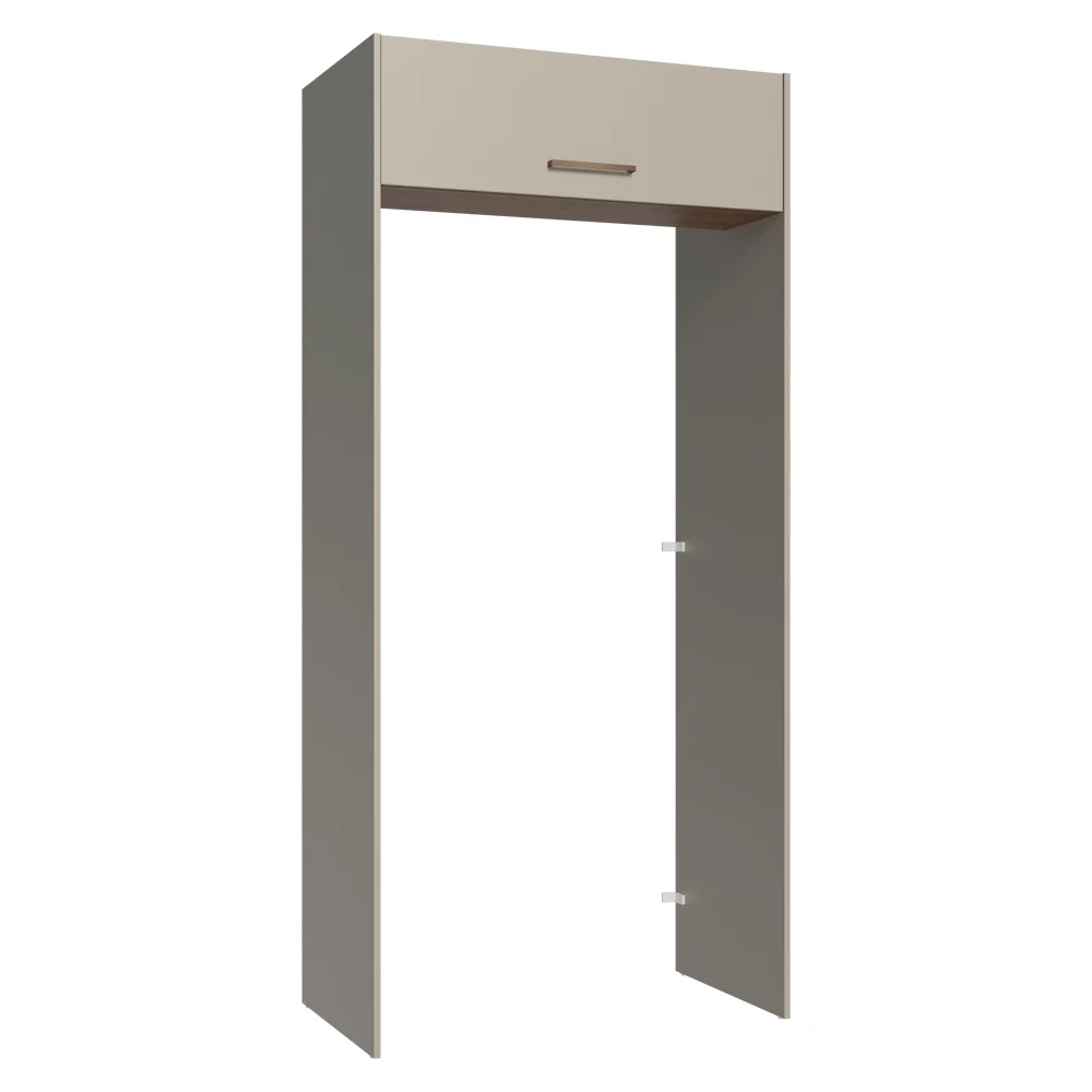 Porta-Geladeira 103 cm 1 Porta Basculante Crema/Rustic/Crema Agata Madesa