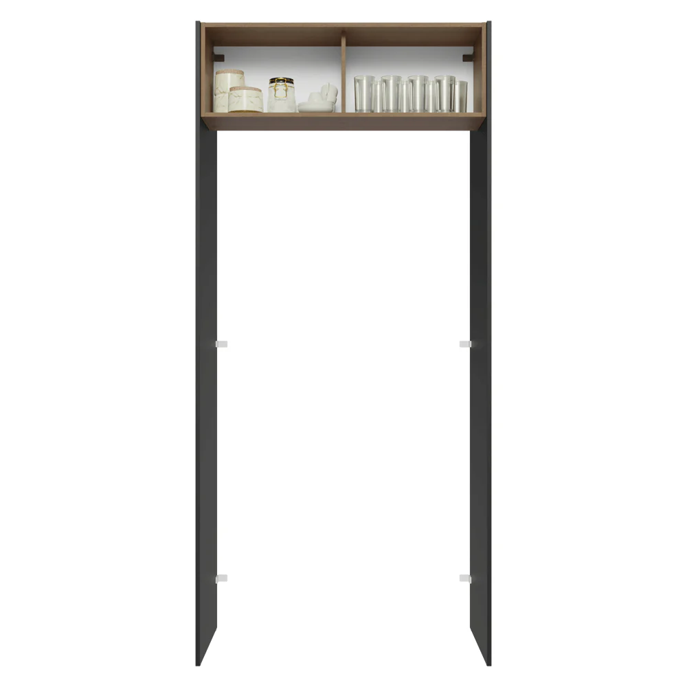 Porta-Geladeira 103 cm 1 Porta Basculante Preto/Rustic/Preto Glamy Madesa - Image 4