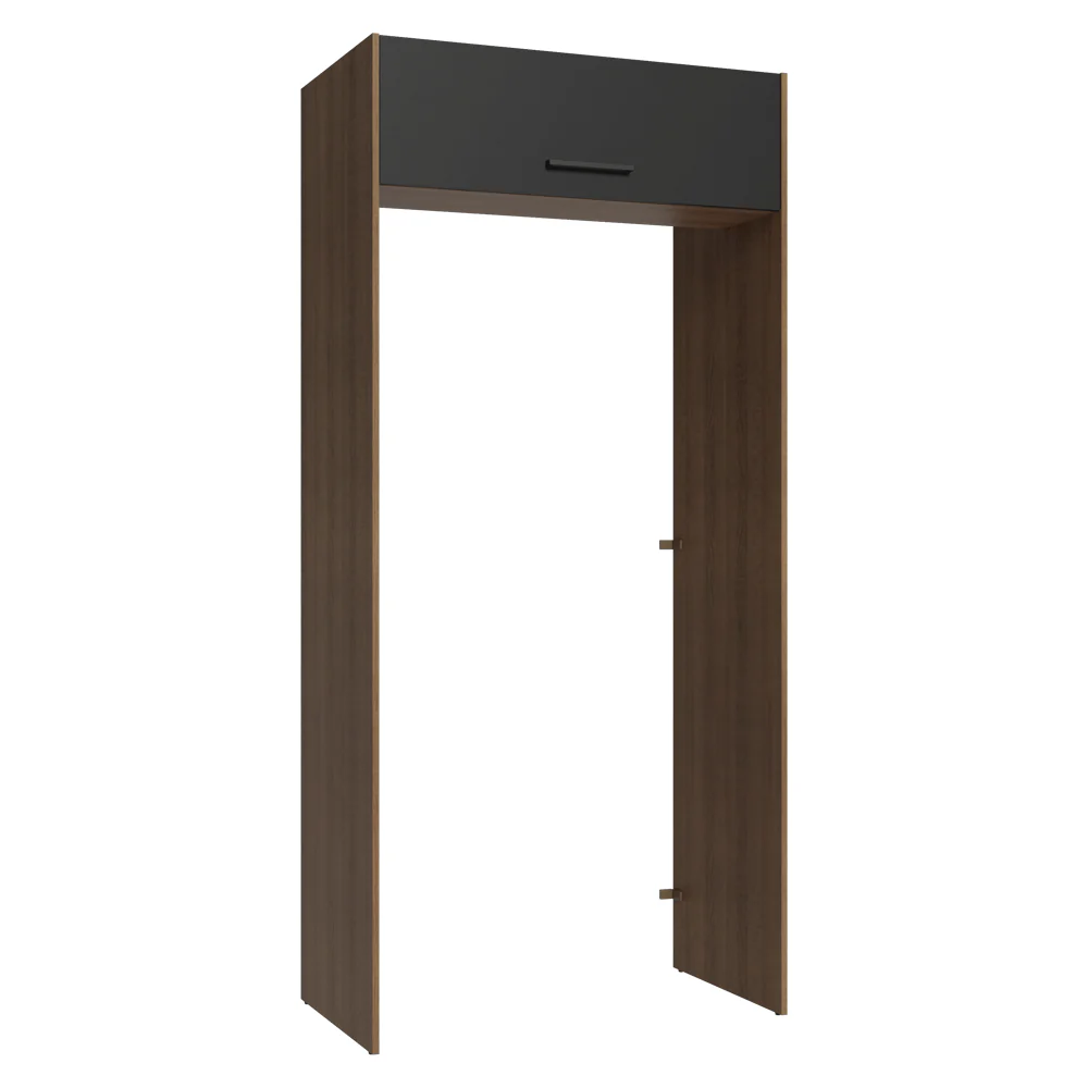 Porta-Geladeira 103 cm 1 Porta Basculante Rustic/Preto Agata Madesa