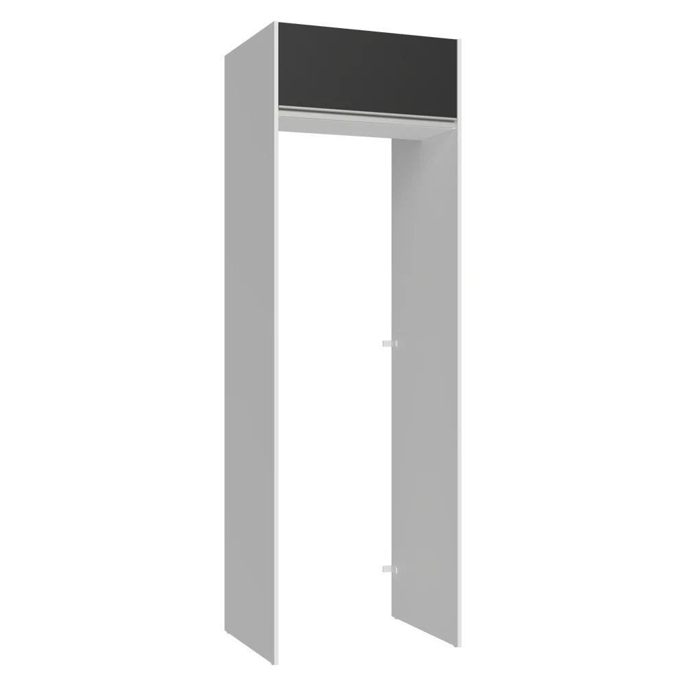 Porta-Geladeira 73 cm 1 Porta Basculante Branco/Preto Glamy Madesa