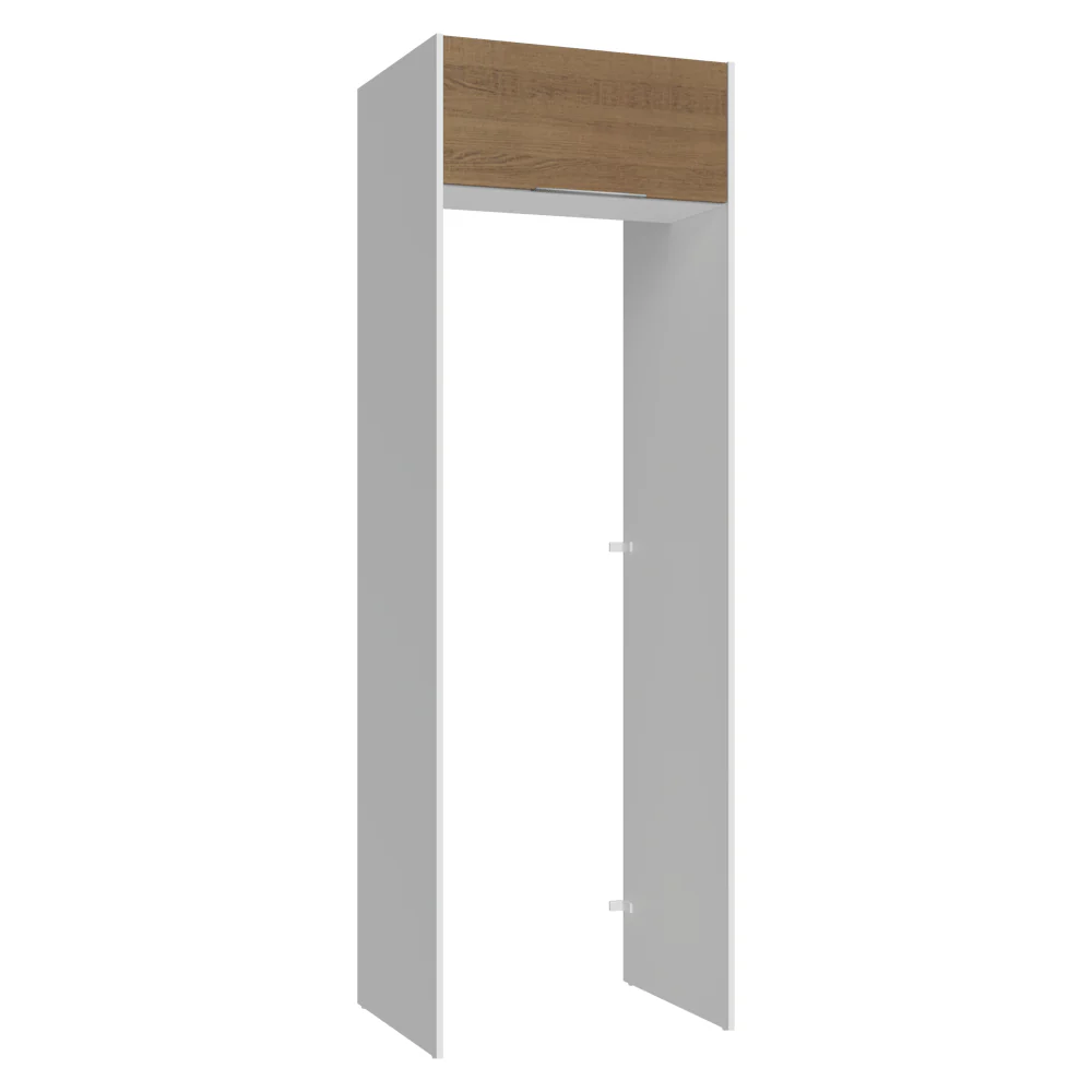 Porta-Geladeira 73 cm 1 Porta Basculante Branco/Rustic Stella Madesa