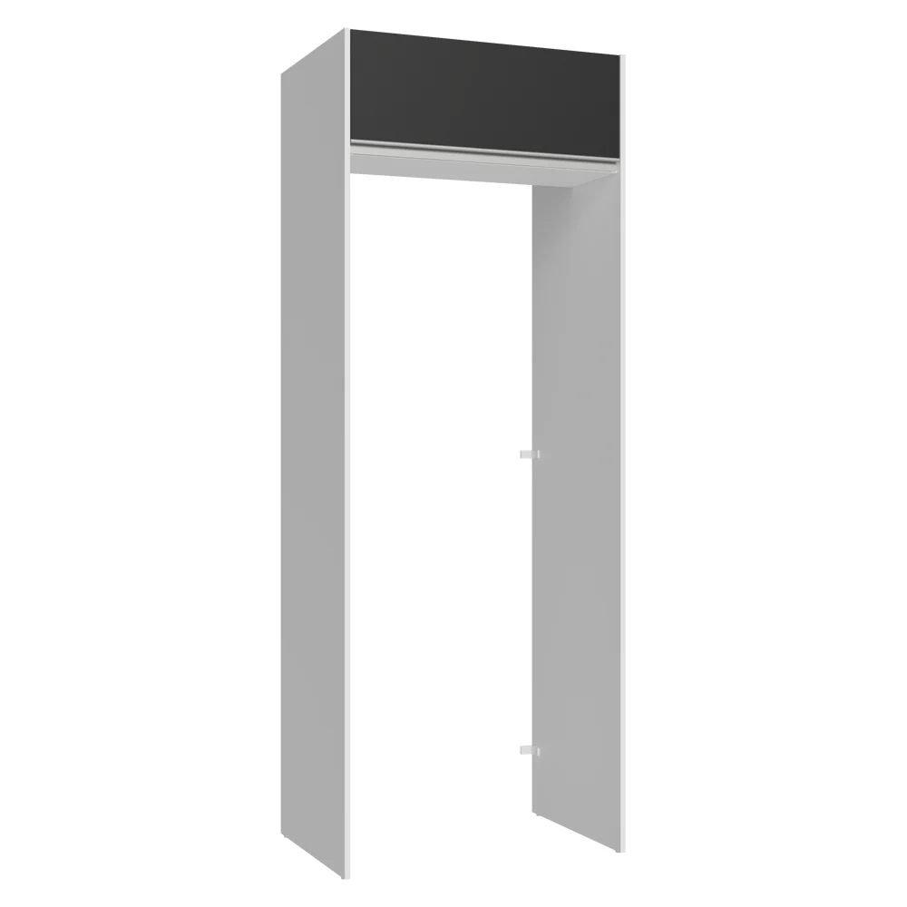 Porta-Geladeira 83 cm 1 Porta Basculante Branco/Preto Glamy Madesa
