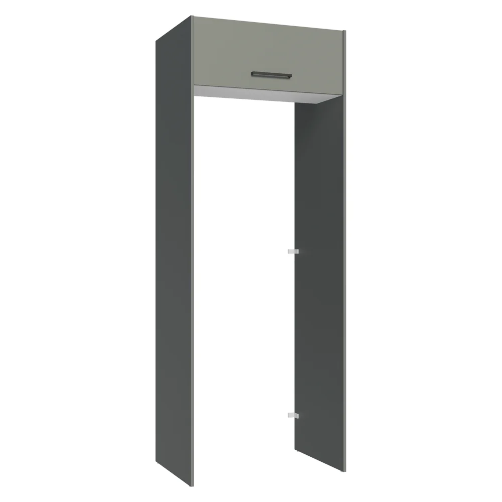 Porta-Geladeira 83 cm 1 Porta Basculante Cinza/Branco/Cinza Agata Madesa