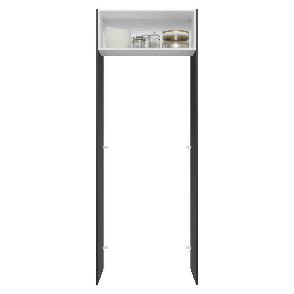 Porta-Geladeira 83 cm 1 Porta Basculante Preto/Branco/Preto Glamy Madesa - Image 4
