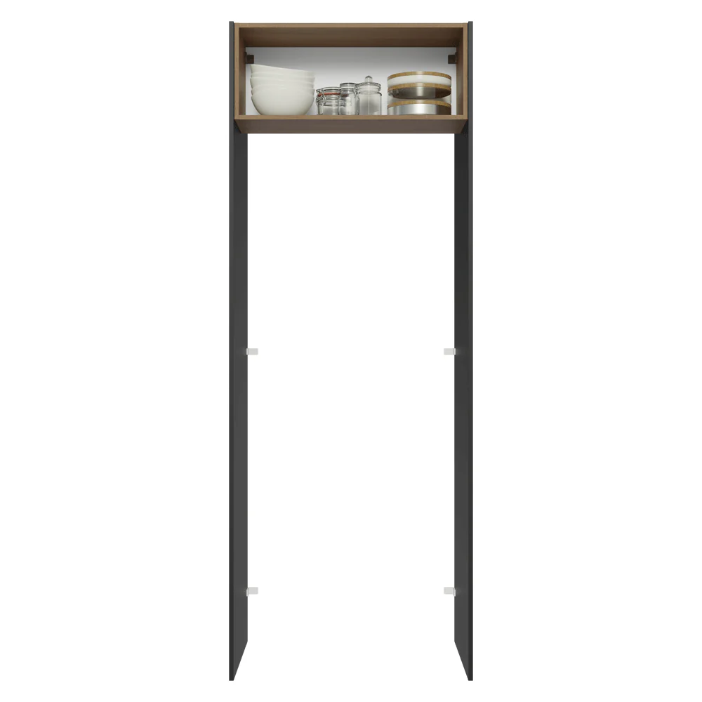 Porta-Geladeira 83 cm 1 Porta Basculante Preto/Rustic/Preto Glamy Madesa - Image 4