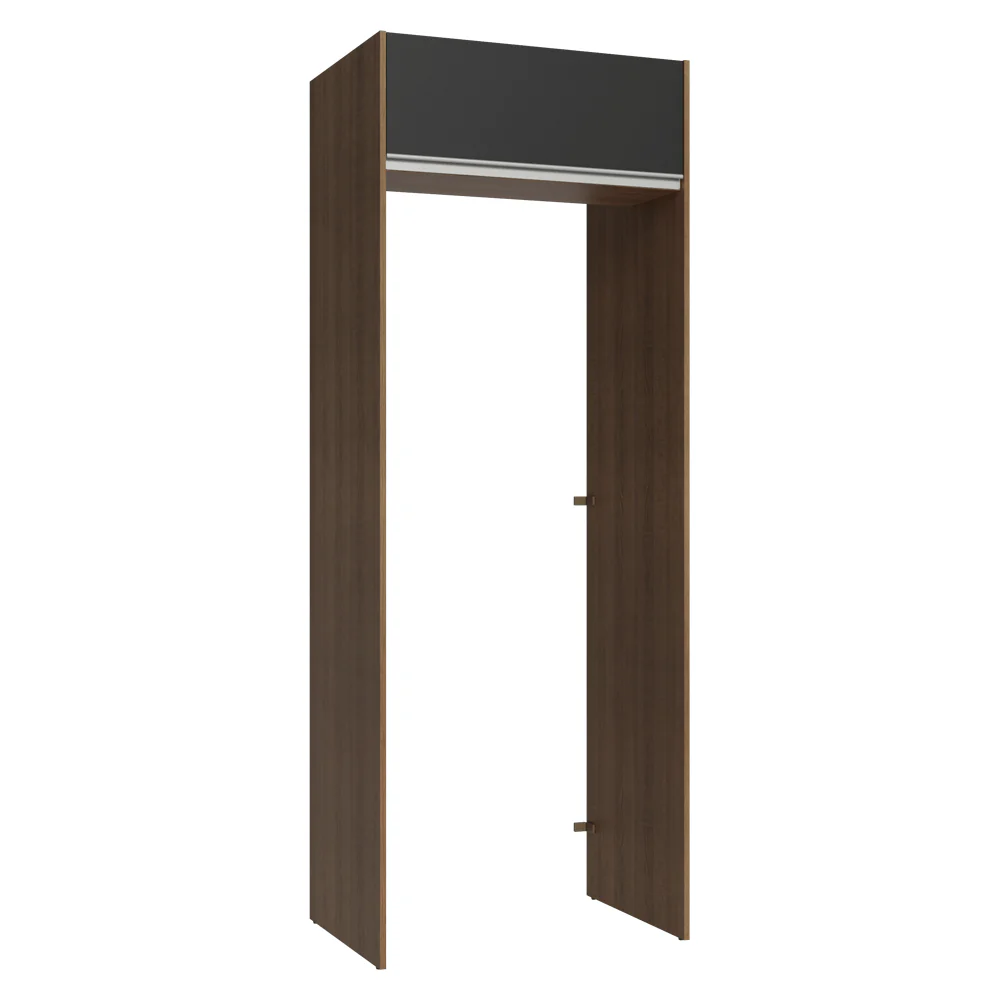 Porta-Geladeira 83 cm 1 Porta Basculante Rustic/Preto Glamy Madesa