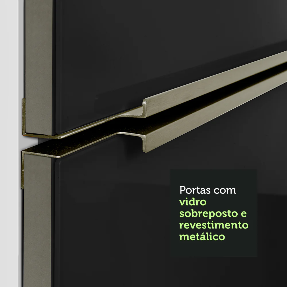 Porta-Geladeira Madesa Lux 1 Porta Basculante Branco/Preto - Image 7