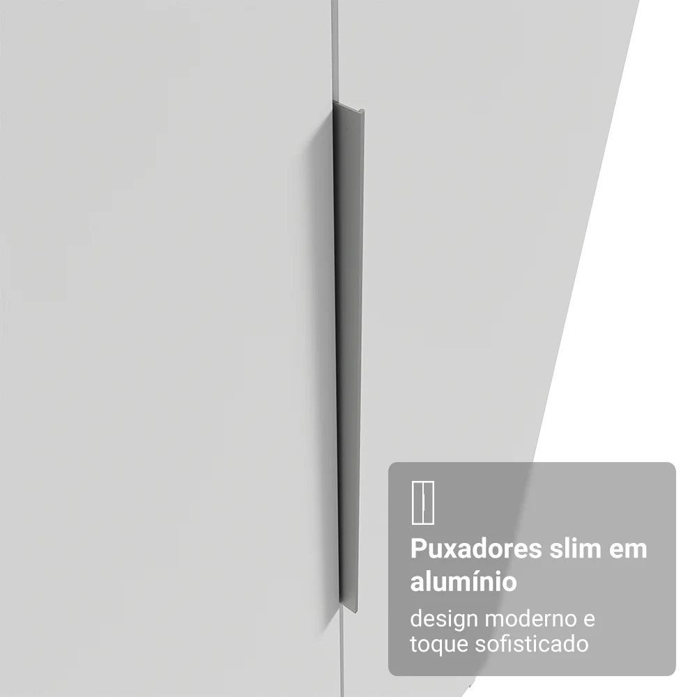 Quarto Infantil com 2 Guarda-Roupas com Espelhos Neo 3 Aéreos 1 Mesa de Cabeceira Branco Madesa - Image 6