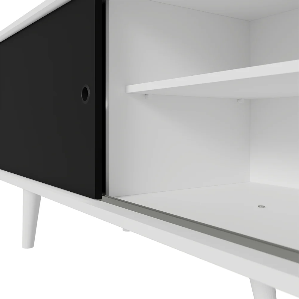 Rack Madesa Dubai para TV até 65 Polegadas com Pés Branco/Preto 7309 - Image 8