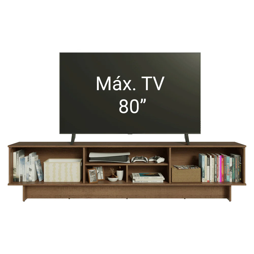 Rack para TV até 80 Polegadas 218 cm 2 Portas Rustic/Azul Vik Madesa - Image 5