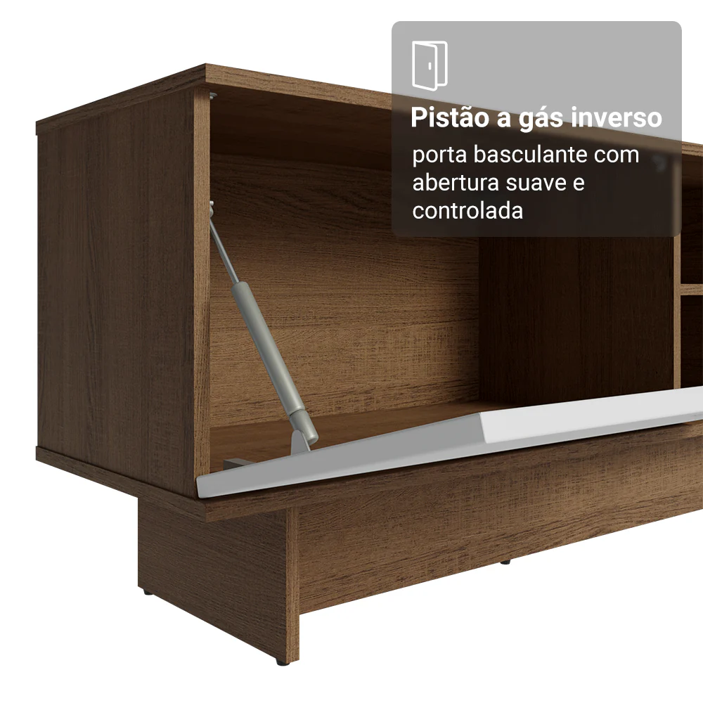 Rack para TV até 80 Polegadas 218 cm 2 Portas Rustic/Branco Vik Madesa - Image 6