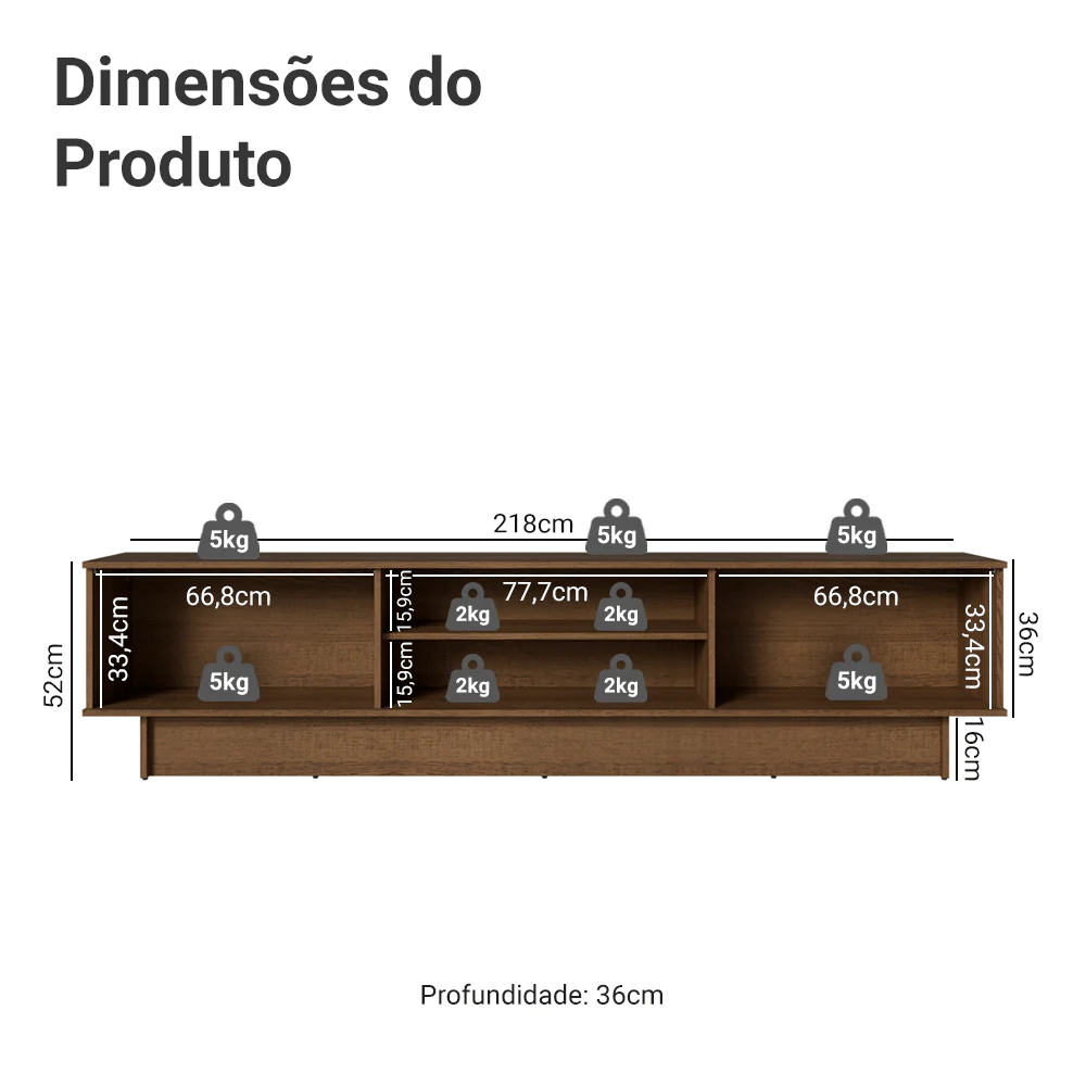 Rack para TV até 80 Polegadas 218 cm 2 Portas Rustic/Verde Vik Madesa - Image 3