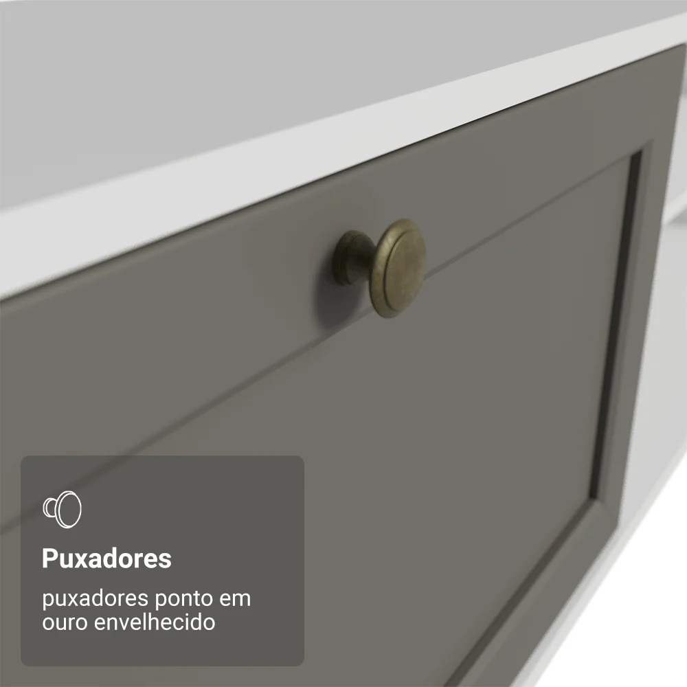 Rack Suspenso para TV até 80 Polegadas 218 cm 2 Portas Branco/Cinza Vik Madesa - Image 7