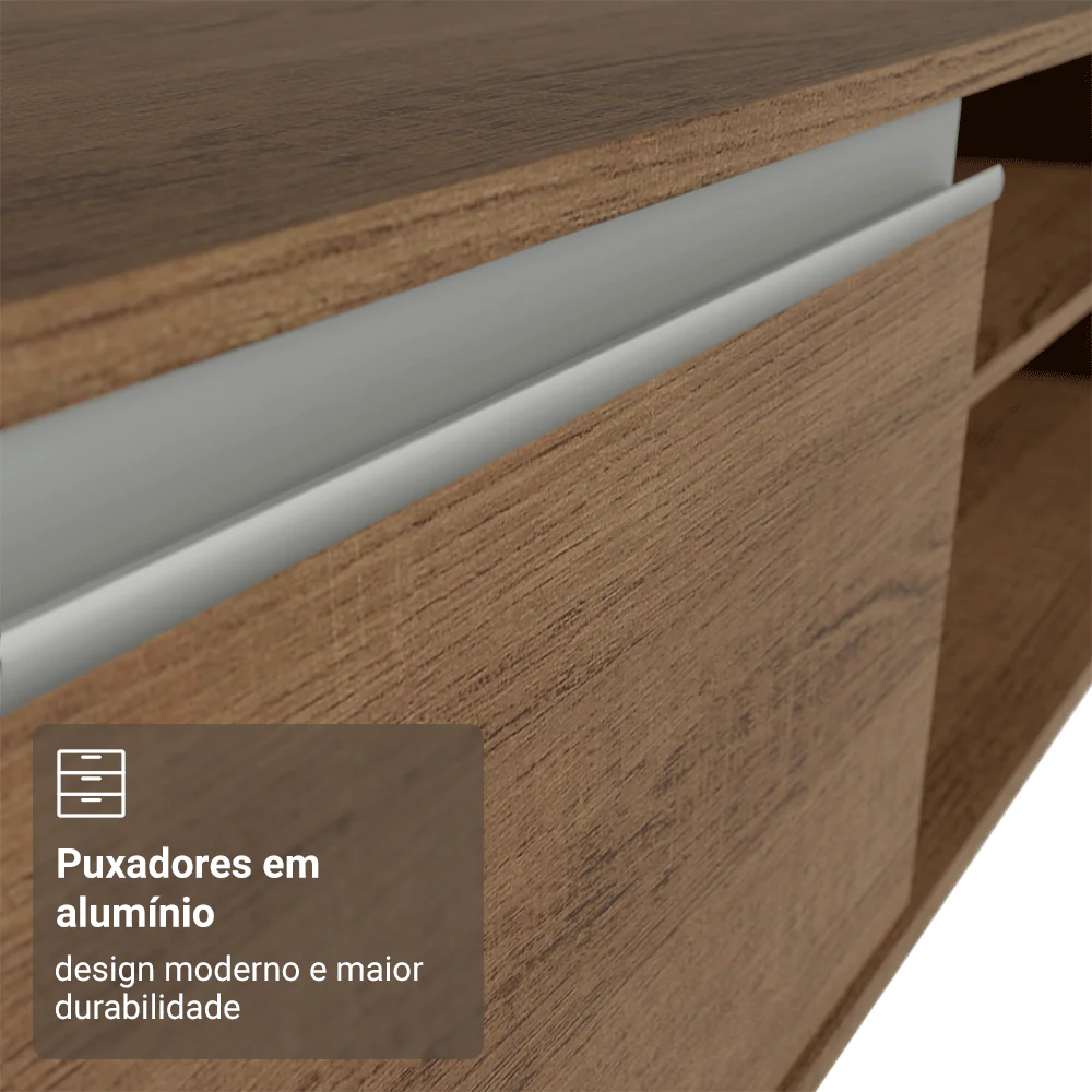 Rack Suspenso para TV até 80 Polegadas 218 cm 2 Portas Rustic Glamy Madesa - Image 7