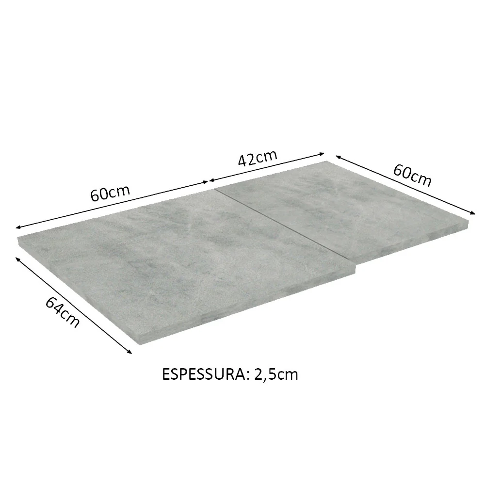 Tampo para Balcão de Canto de 64 x 102 cm para Cozinhas Madesa Glamy, Lux e Stella Mood - Image 2