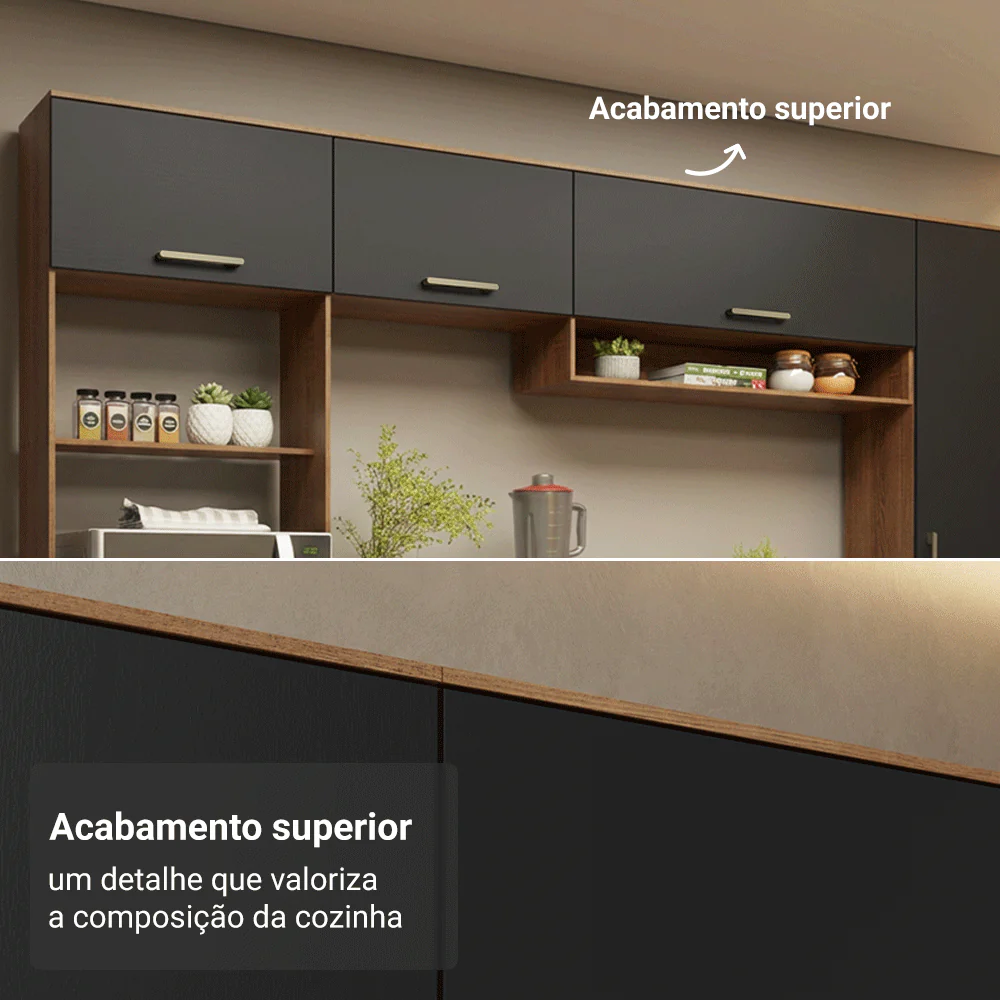 Torre Quente 60 cm 3 Portas Rustic/Preto Lille Madesa - Image 7
