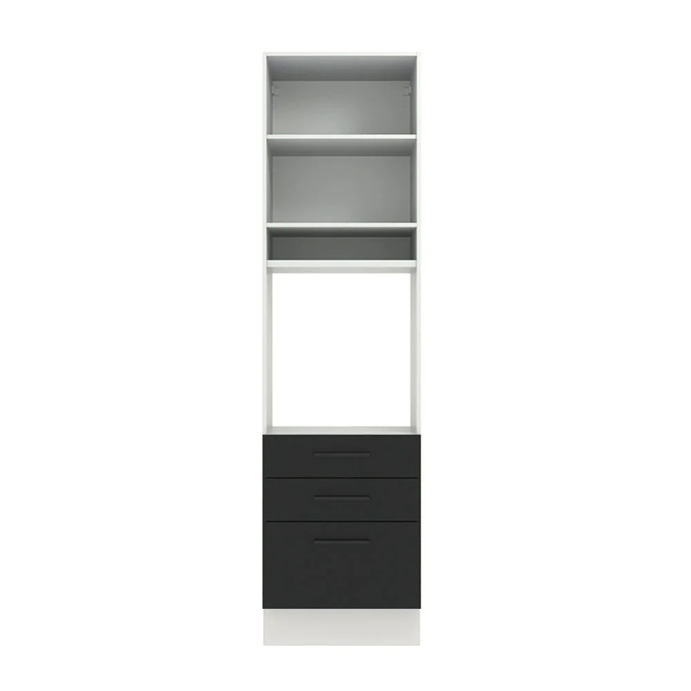 Torre Quente Madesa Agata 60 x 60 cm 1 Porta 3 Gavetas Branco/Preto - Image 11