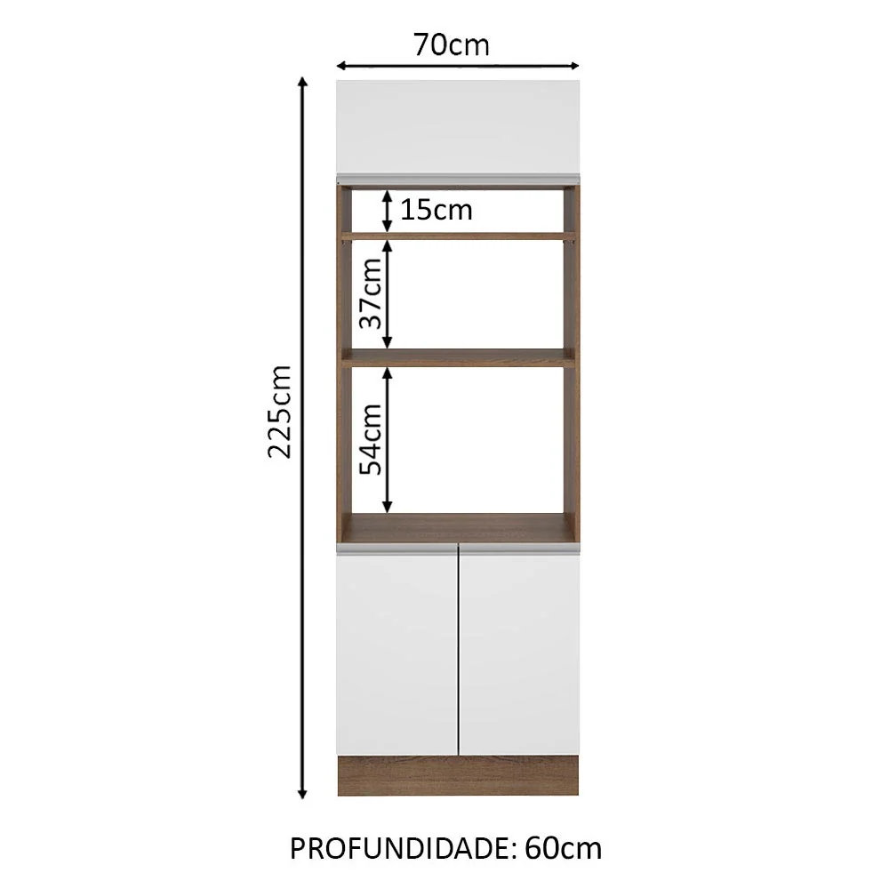 Torre Quente Madesa Glamy 70 x 60 cm 3 Portas Rustic/Branco - Image 2