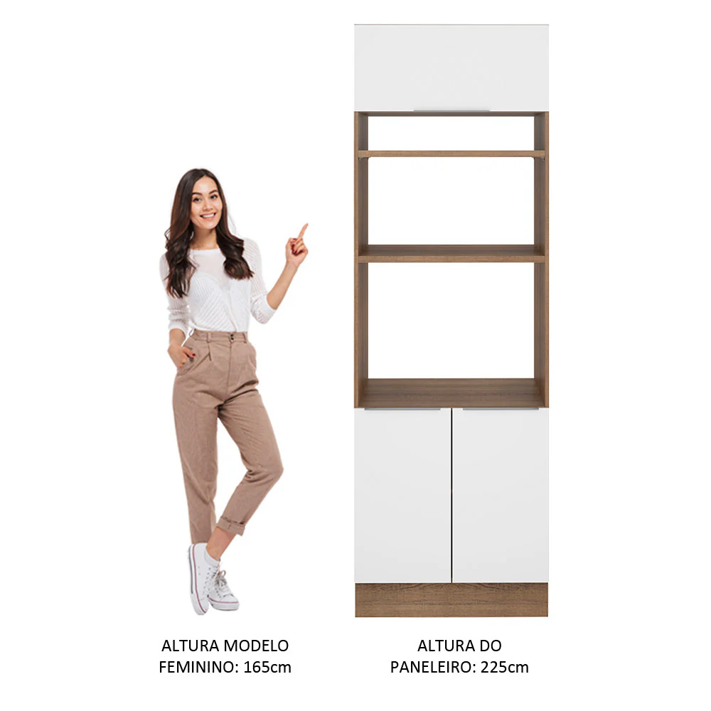 Torre Quente Madesa Stella 70 x 60 cm 3 Portas Rustic/Branco - Image 5